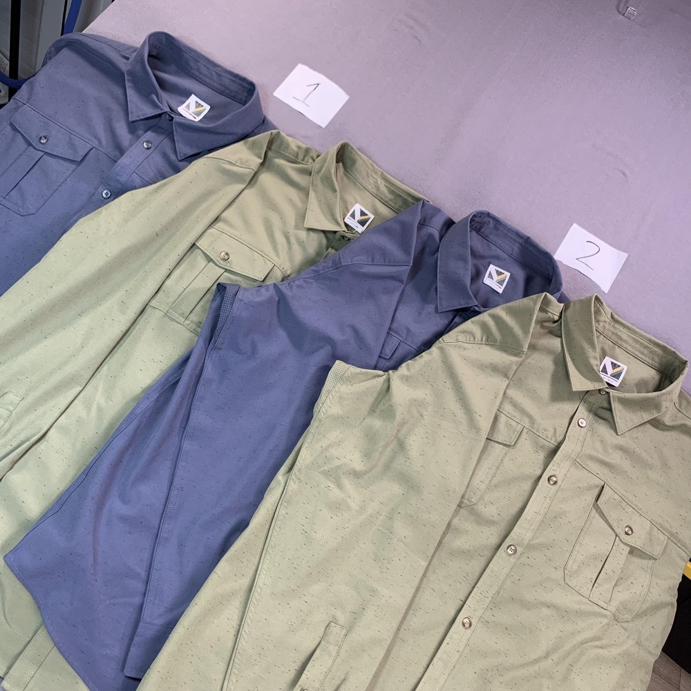 Voyager Shirt Men 2XL Blue Green Stretch Woven Long Sleeve Button Front Lot of 4